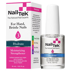 Nail Tek Hydrate 3 Moisturizing Strengthener - For Hard, Brittle Nails