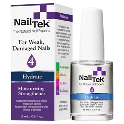 Nail Tek Hydrate 4 Moisturizing Strengthener - For Weak, Damaged Nails