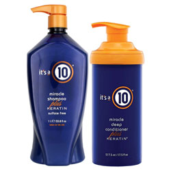 It's A 10 Miracle Shampoo Plus Keratin & Deep Conditioner Set - Liter