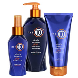 It's A 10 Miracle Shampoo, Deep Conditioner & Leave-In Plus Keratin Trio