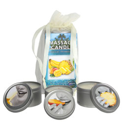 Earthly Body Edible Massage Candle Threesome Gift Set - Tropical