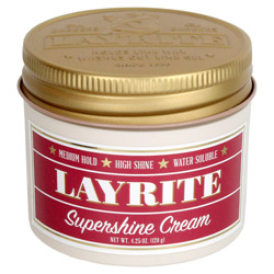 Layrite Super Shine Hair Cream keeps even the curliest or thickest hair in place and looking good all day.