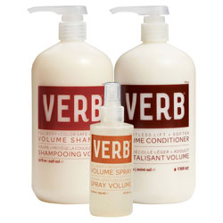 VERB Volume Shampoo, Conditioner & Volume Spray Trio - Liter
