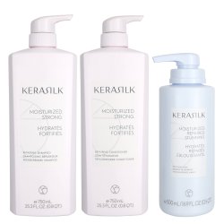 Kerasilk Repairing Shampoo, Conditioner & Recovery Mask Trio - Liter