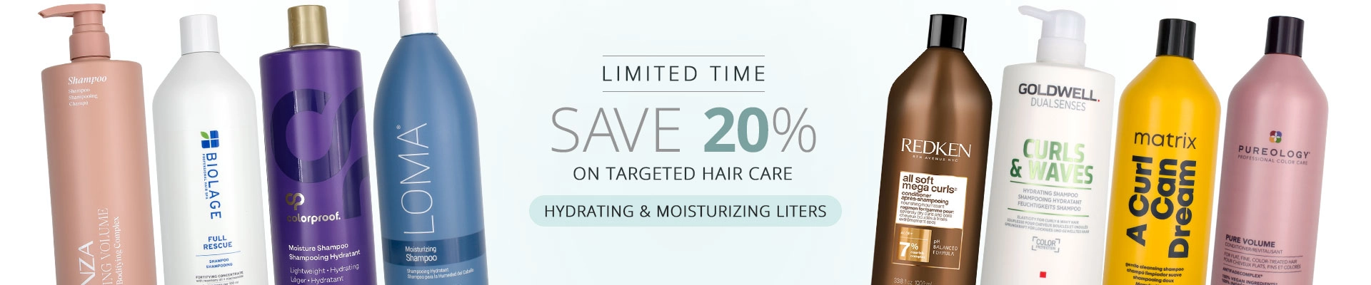 20% off Hydrating & Moisturizing Liters