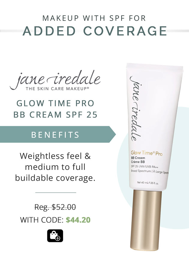 Jane Iredale Glow Time Pro BB Cream SPF 25 for added coverage
