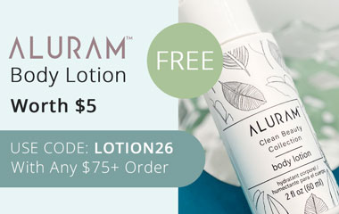 A free Aluram Body Lotion with orders over $75