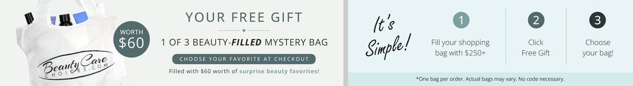 Free Beauty-Filled Mystery Bag with your next order! $60 Value