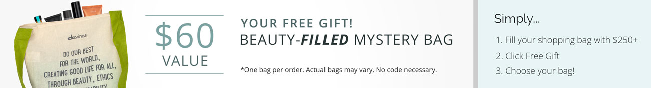 Free Beauty-Filled Mystery Bag with your next order! $60 Value