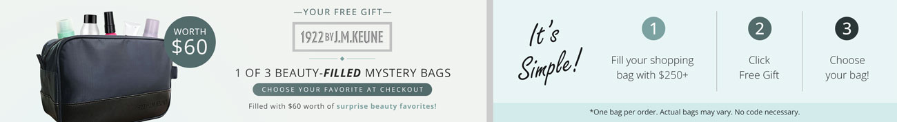 Free Beauty-Filled Mystery Bag with your next order! $60 Value