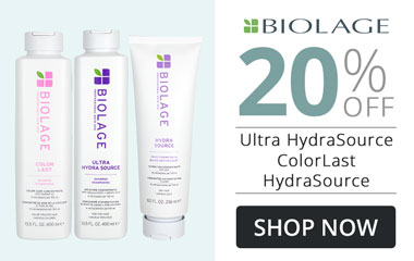 20% off Biolage HydraSource, ColorLast, and Ultra HydraSource