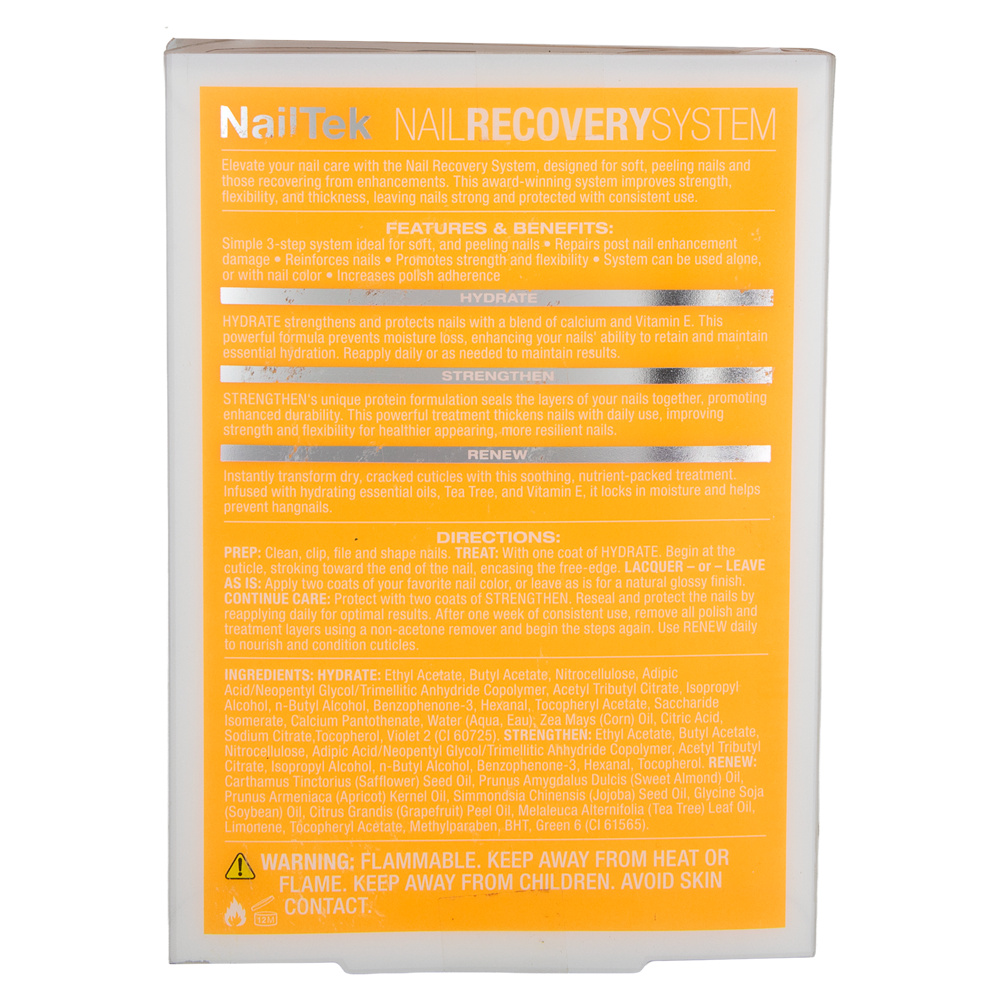Back Nail Tek Nail Recovery System - For Soft, Peeling Nails 3piece