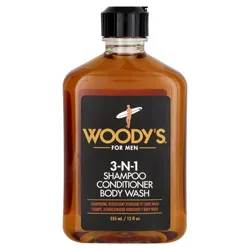 Woodys 3-N-1 Shampoo, Conditioner & Body Wash 12oz