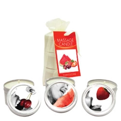 Earthly Body Edible Massage Candle Threesome Gift Set 3piece