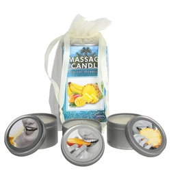 Earthly Body Edible Massage Candle Threesome Gift Set
