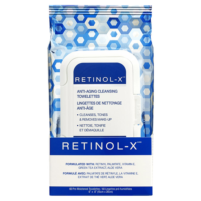 anti-aging cleansing towelettes retinol-x Care Cosmetics Cleansing Anti Skin LdeL X Retinol Aging