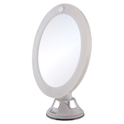 Zadro Z'Swivel LED Lighted Power Suction Mirror White Finish 10x Magnification (LEDPSC110 705004420884) photo