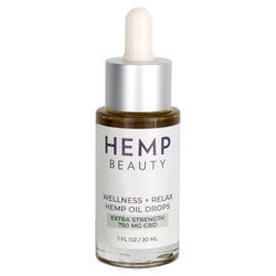Hemp Beauty Wellness + Relax Hemp Oil Drops Extra Strength Natural 750 MG CBD -  54060007
