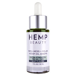 Hemp Beauty Wellness + Relax Hemp Oil Drops Extra Strength Mint 750 MG CBD (54060011) photo