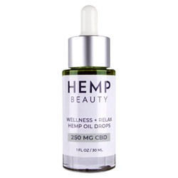 Hemp Beauty Wellness + Relax Hemp Oil Drops Natural 250 MG CBD (54060006 709016305108) photo