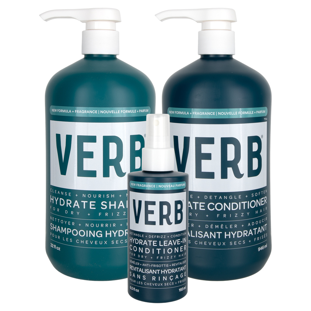 Verb Hydrating Shampoo, Conditioner & LeaveIn Mist Trio Beauty Care