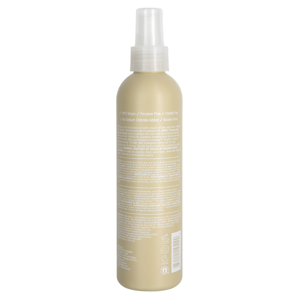 Back Abba Preserving Blow Dry Style Spray 8oz