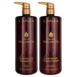 L'ANZA Keratin Healing Oil Lustrous Shampoo & Conditioner Set | Beauty Care