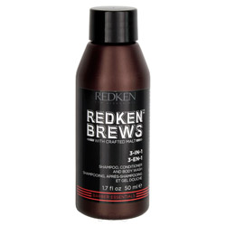 Redken Brews 3-in-1 Shampoo, Conditioner & Body Wash 1.7 oz (P1440000 884486340740) photo