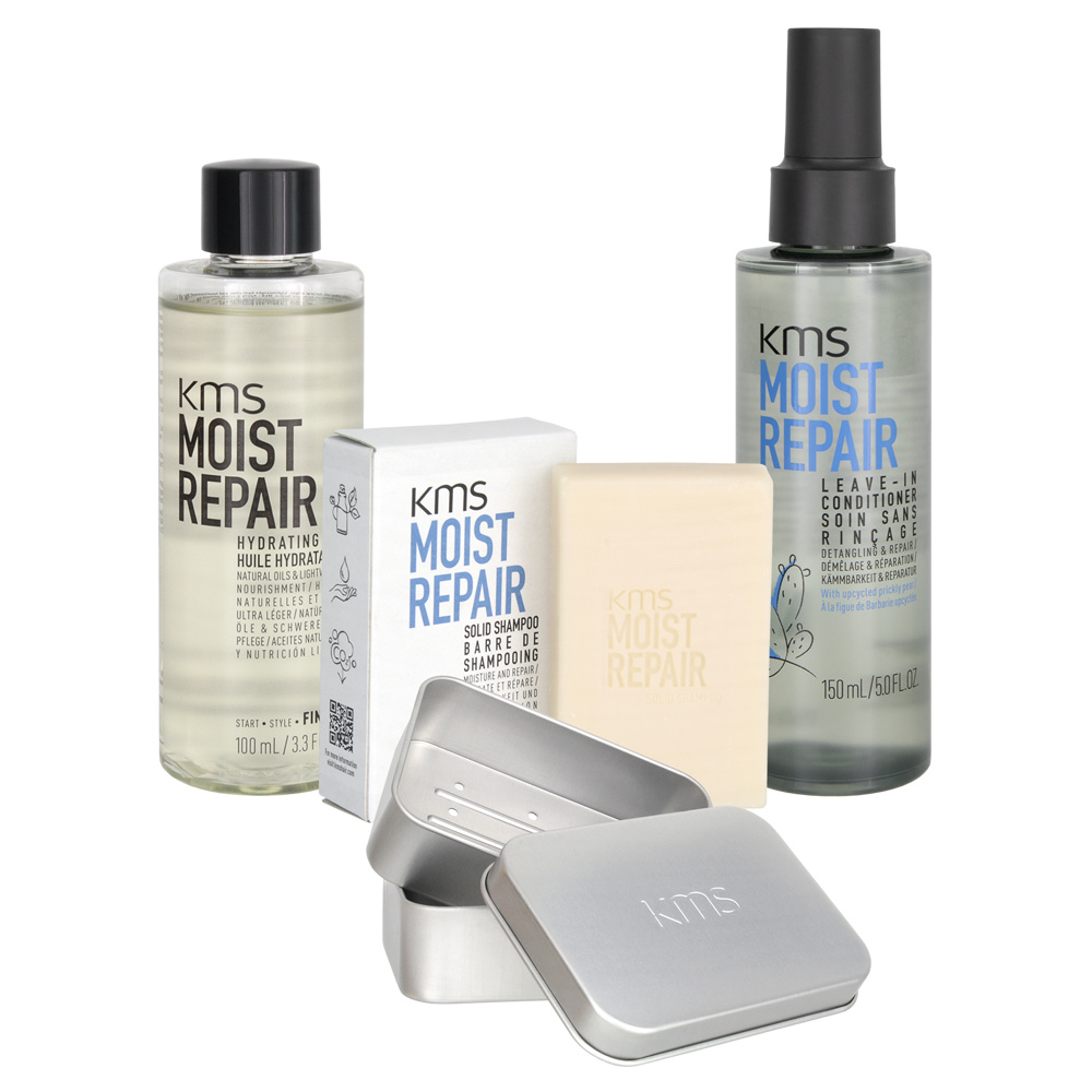 KMS Moist Repair Shampoo Bar, LeaveIn, & Oil Set Beauty Care Choices